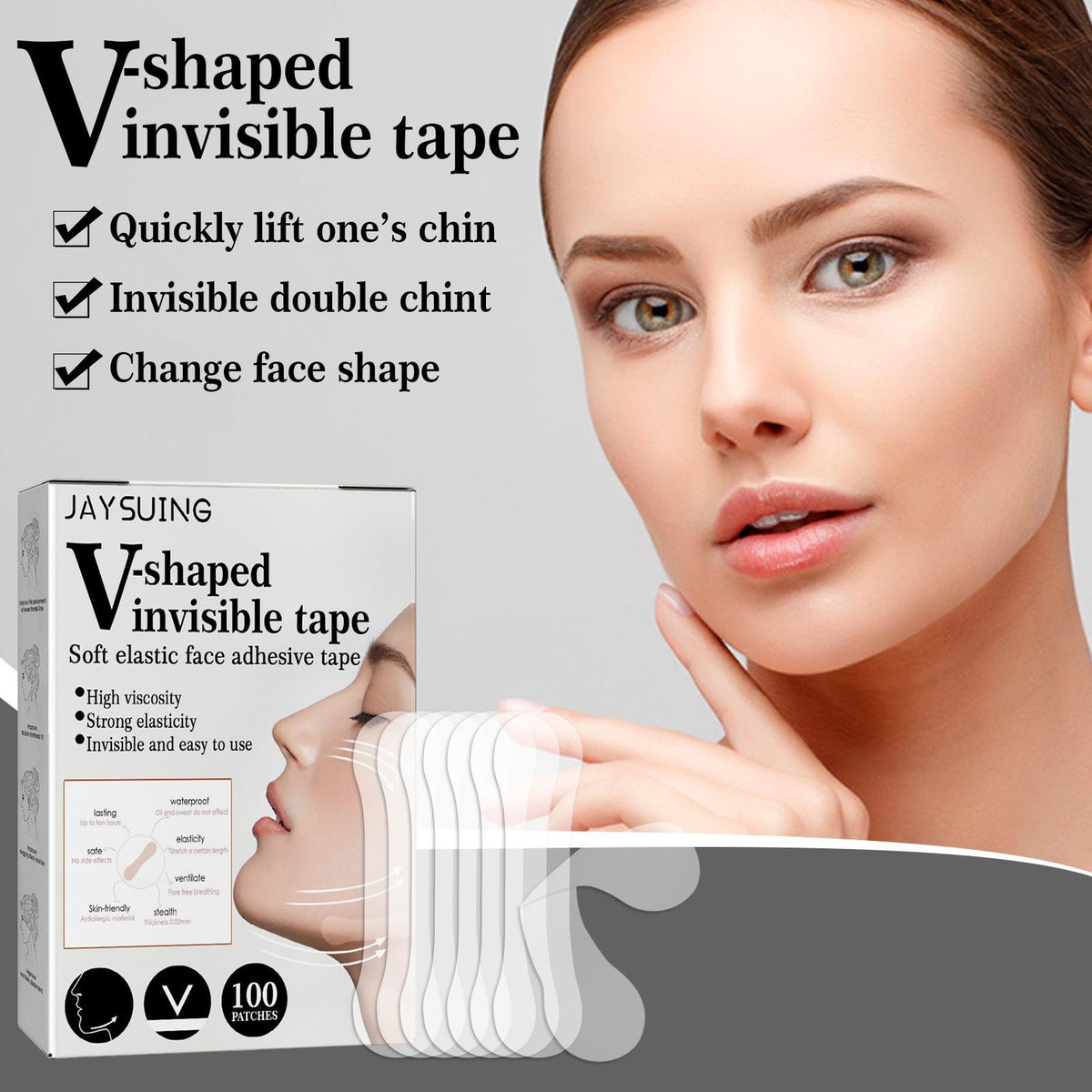 Daily Facial Skincare V-shaped Face Invisible Tape
